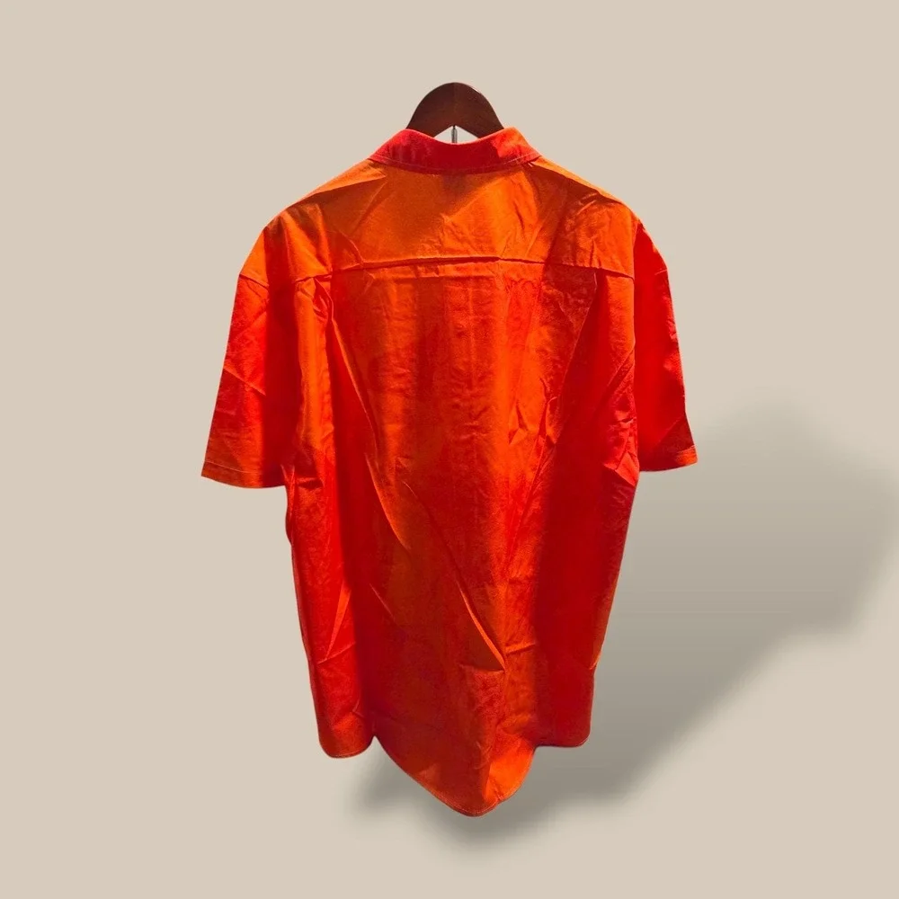 Hardaddy Mens XXL Orange Graphic Stripe Short Sleeve Button Down Shirt New